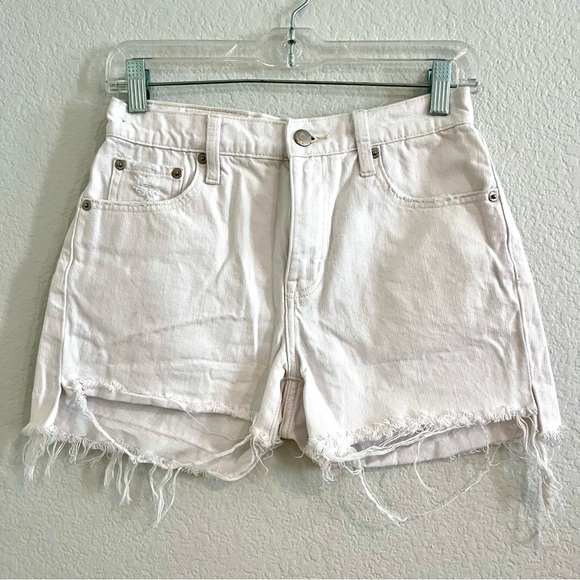 pistola Pants - Pistola White Frayed Hem Jean Shorts